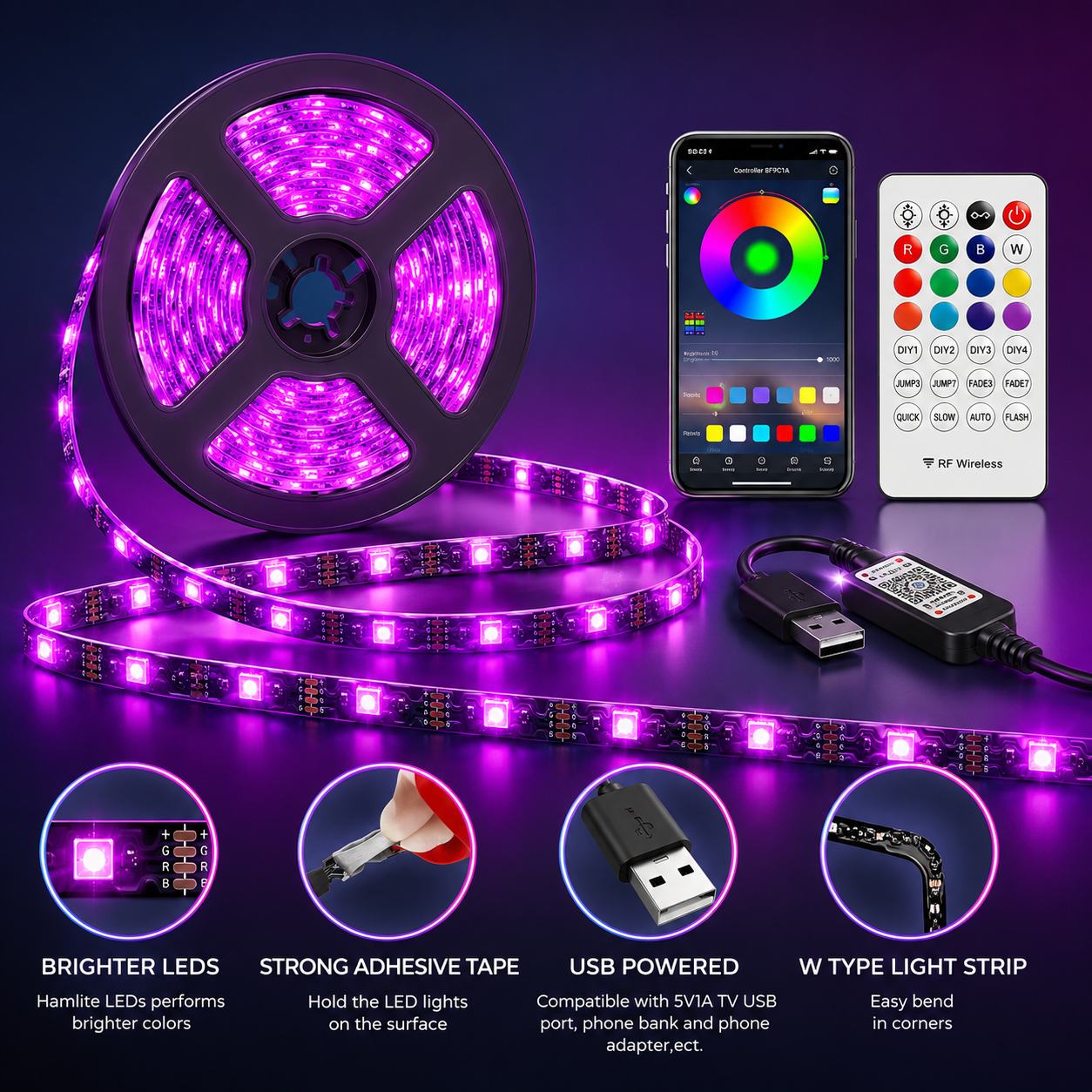 5V USB LED Strip Light
